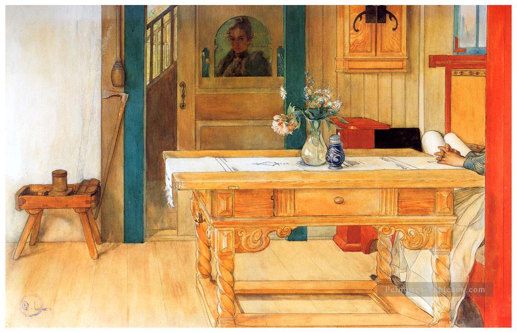 dimanche reste 1900 Carl Larsson Peintures à l'huile
